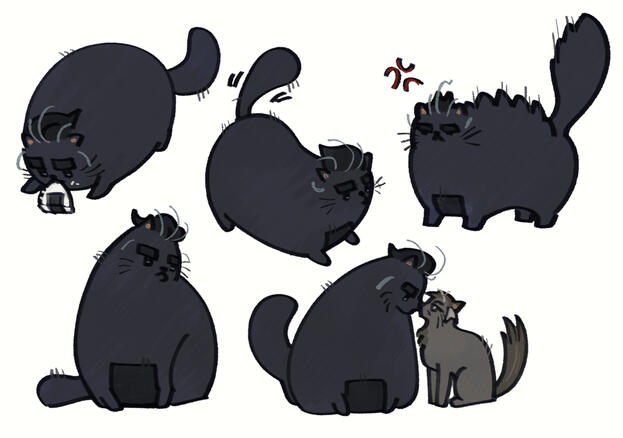 Larry and Kabu from pokemon fanart as cats.