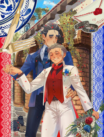 Larry and Kabu from pokemon fanart.