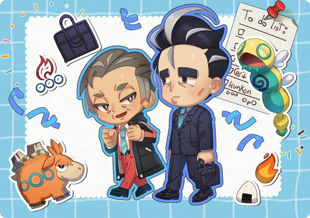 Kabu and Larry from pokemon fanart.